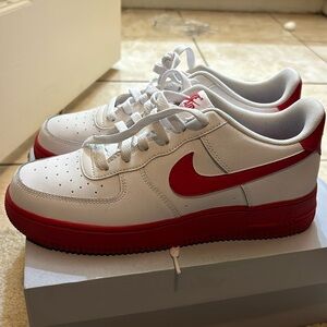 White and red Air Force 1